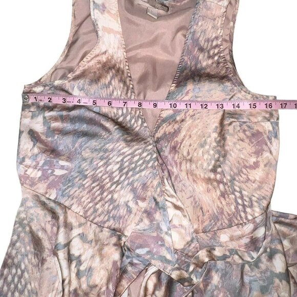 Forever‎ 21 Wrap Dress Pink Gray Reptile Print V Neck Sleeveless Assymetrical Sm - Picture 5 of 8